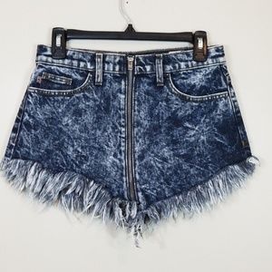 Sneak peek High Waist Zipper Jean Shorts